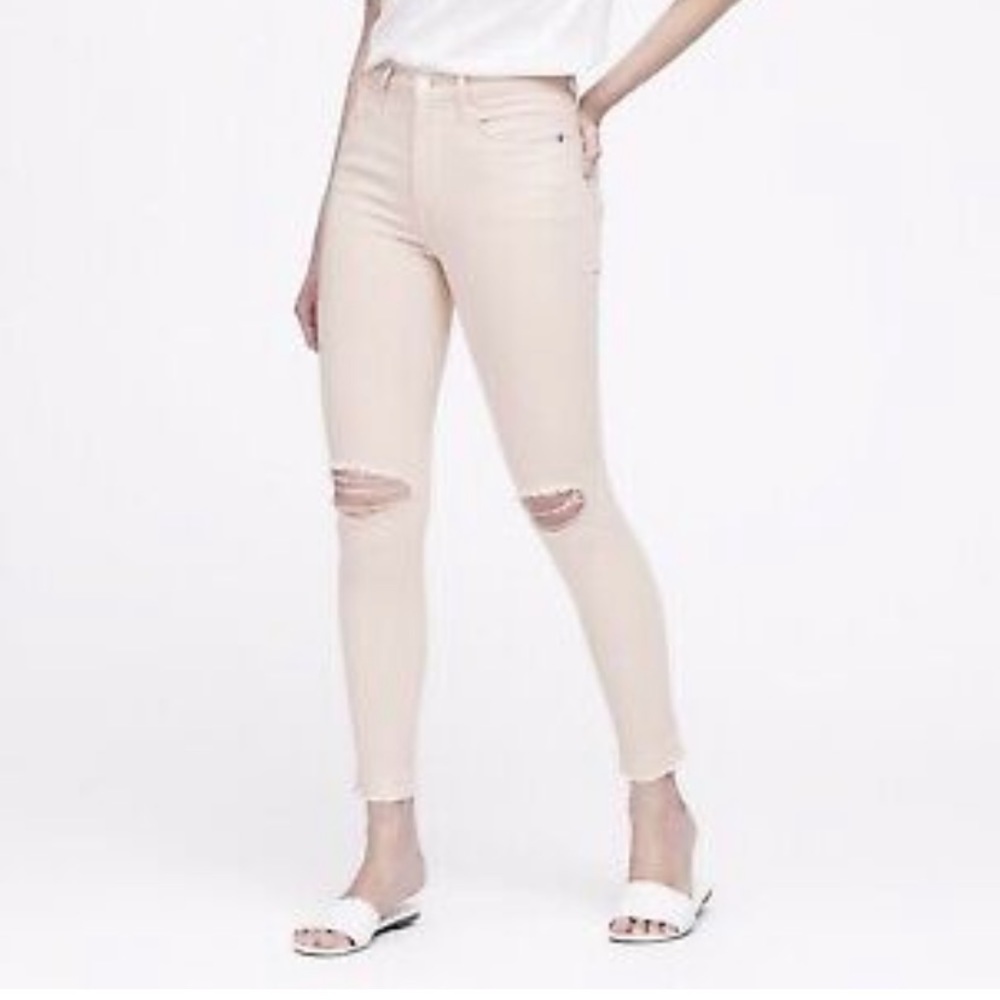 Banana Republic High-Rise Premium Denim, Blush